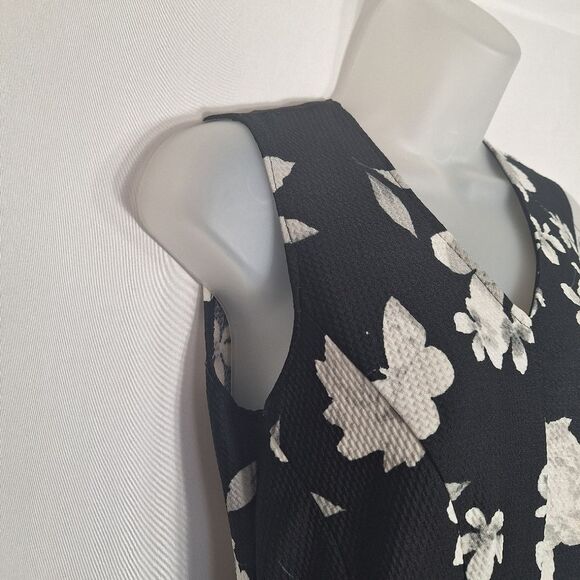 Elle Womens A Line Dress Sleeveless Floral Flowy Classic Romantic Officecore  XS - Picture 4 of 10